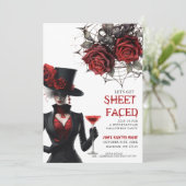 Laten we Blad Gezicht Bloemen Volwassen Halloween  Kaart (Staand voorkant)