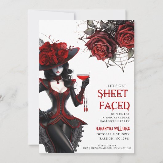 Laten we Blad Gezicht Bloemen Volwassen Halloween Kaart (Voorkant)