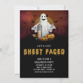 Laten we Blad Gezicht Halloween Feest Kaart (Voorkant)