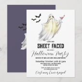 Laten we Blad Gezicht Halloween Party Ghost Fun Kaart (Voorkant / Achterkant)