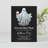 Laten we Blad Gezicht Volwassen Halloween Feest Kaart (Staand voorkant)