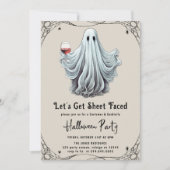 Laten we Blad Gezicht Volwassen Halloween Feest Kaart (Voorkant)