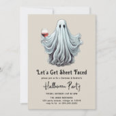 Laten we Blad Gezicht Volwassen Halloween Feest Kaart (Voorkant)