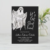 Laten we Blad Gezicht Volwassen Halloween Feest Kaart (Staand voorkant)