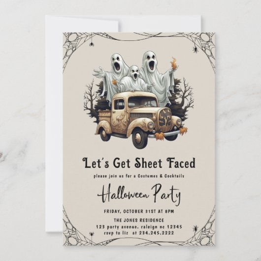 Laten we Blad Gezicht Volwassen Halloween Party In Kaart (Voorkant)