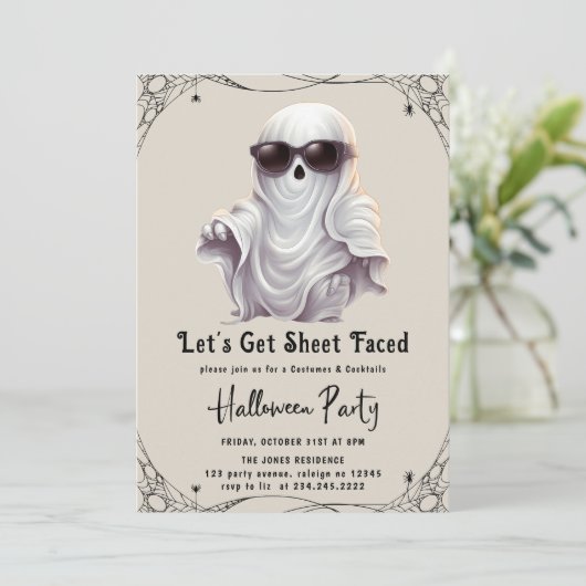 Laten we Blad Gezicht Volwassen Halloween Party In Kaart (Staand voorkant)