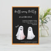 Laten we bladervlakken maken, een halloween party kaart (Staand voorkant)