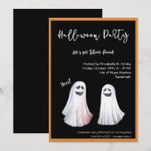 Laten we bladervlakken maken, een halloween party kaart (Voorkant / Achterkant)