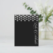 Laten we blanco zwart en zilver uitnodiging vieren (Staand voorkant)