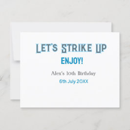 Laten we blauw grijze gelukkige 10 verjaardag naam briefkaart