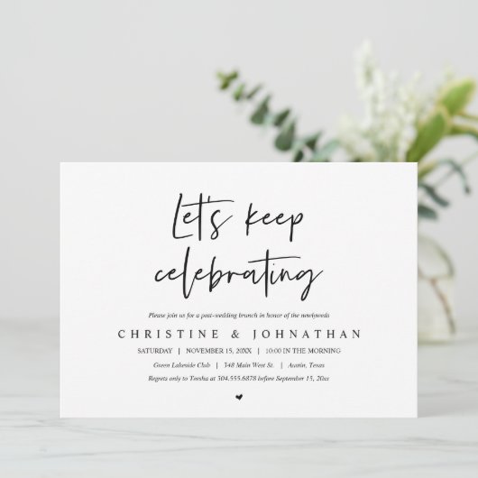 Laten we blijven vieren, na het huwelijk brunch in kaart (Staand voorkant)