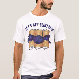 Laten we blintzed Jewish Deli Blueberry Blintz hal T-shirt