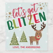Laten we Blitzen Christmas Wine Bottle Label krijg Wijn Etiket (Enkel label)