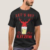 Laten we Blitzen feestelijke kerstjacht & bij T-shirt (Voorkant)