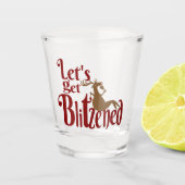 Laten we blitzened drink rendieren kerst shot glas (Voorkant)