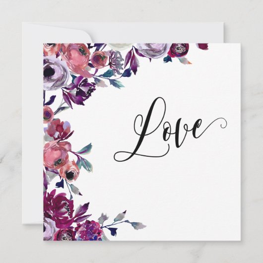 Laten we bloeiende schrift bold bloemen vieren kaart (Achterkant)