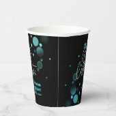 Laten we Blue Bokeh Gradient Black Verjaardag vier Papieren Bekers (Rechts)