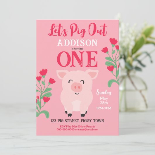 Laten we Boerderij Dieren Bloemen Meisjes Verjaard Kaart (Staand voorkant)