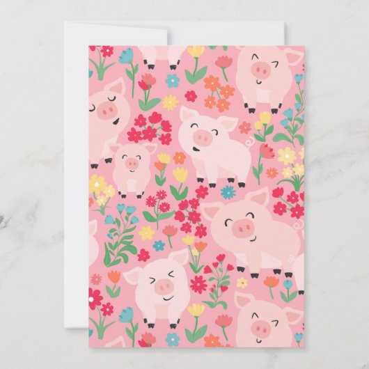 Laten we Boerderij Dieren Bloemen Meisjes Verjaard Kaart (Achterkant)