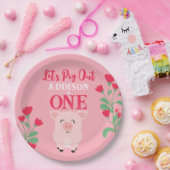 Laten we Boerderij Dieren Bloemen Meisjes Verjaard Papieren Bordje (Feest)