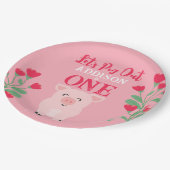 Laten we Boerderij Dieren Bloemen Meisjes Verjaard Papieren Bordje (Gekanteld)