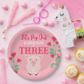 Laten we Boerderij Dieren Bloemen Meisjes Verjaard Papieren Bordje (Feest)