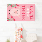 Laten we Boerderij Dieren Bloemen Meisjes Verjaard Spandoek (Insitu)