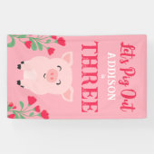 Laten we Boerderij Dieren Bloemen Meisjes Verjaard Spandoek (Horizontaal)