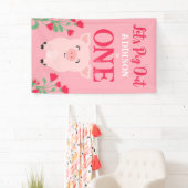 Laten we Boerderij Dieren Bloemen Meisjes Verjaard Spandoek (Insitu)