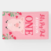 Laten we Boerderij Dieren Bloemen Meisjes Verjaard Spandoek (Horizontaal)