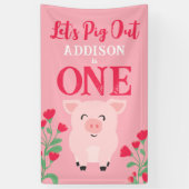 Laten we Boerderij Dieren Bloemen Meisjes Verjaard Spandoek (Verticaal)