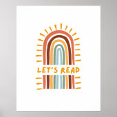 Laten we Boho Rainbow Classroom Homeschool lezen Poster (Voorkant)