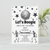 Laten we Boogie Dance Disco Ball Halloween Party Kaart (Staand voorkant)