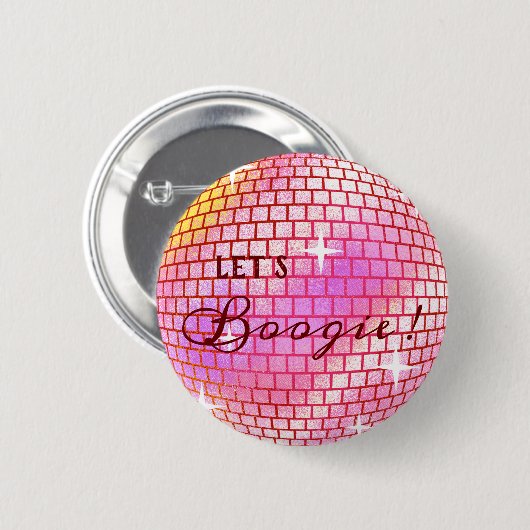 Laten we Boogie! Disco ball Ronde Button 5,7 Cm (Voorkant /achterkant)