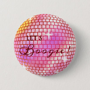 Laten we Boogie! Disco ball Ronde Button 5,7 Cm