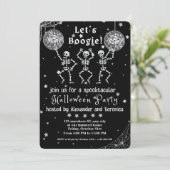Laten we Boogie! Disco Ball Skeletons Halloween Pa Kaart (Staand voorkant)