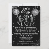 Laten we Boogie! Disco Ball Skeletons Halloween Pa Kaart (Voorkant)