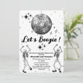 Laten we Boogie! Disco Ball Skeletons Halloween Pa Kaart (Staand voorkant)