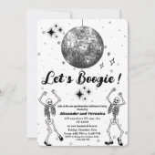 Laten we Boogie! Disco Ball Skeletons Halloween Pa Kaart (Voorkant)