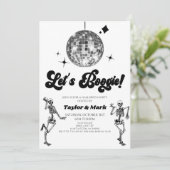 Laten we Boogie! Disco Ball Skeletons Halloween Pa Kaart (Staand voorkant)