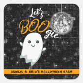 Laten we BOOgie Disco Halloween Vierkante Sticker (Voorkant)