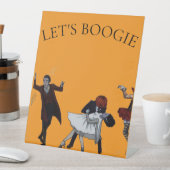 LATEN WE BOOGIE HALLOWEEN DECO NEMEN RECLAMEBORD MET VOETSTUK (Insitu)