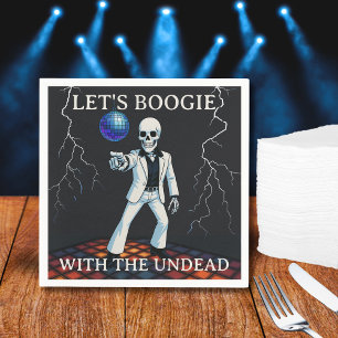 Laten we boogie met de ondode disco Halloween Part Servet