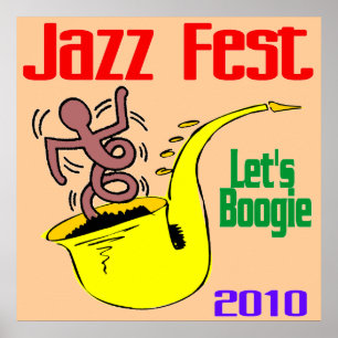Laten we boogie op Jazz Fest Poster