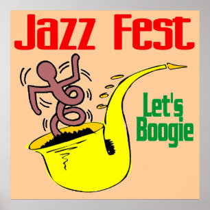 Laten we boogie op Jazz Fest Poster