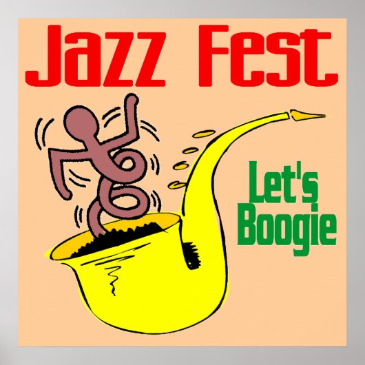 Laten we boogie op Jazz Fest Poster (Voorkant)