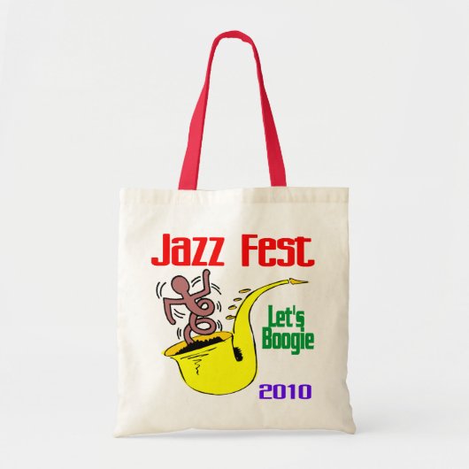 Laten we boogie op Jazz Fest Tote Bag (Voorkant)