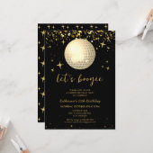 Laten we Boogie Retro Disco Bal Glitters Verjaarda Kaart (Voorkant / Achterkant in situ)