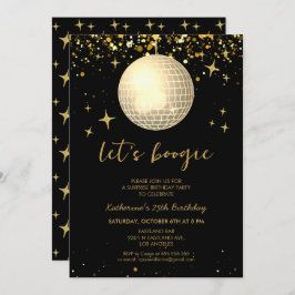 Laten we Boogie Retro Disco Bal Glitters Verjaarda Kaart