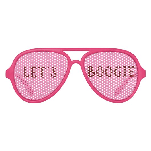 Laten we Boogie! Roze disco Aviator Zonnebril (Voorkant)